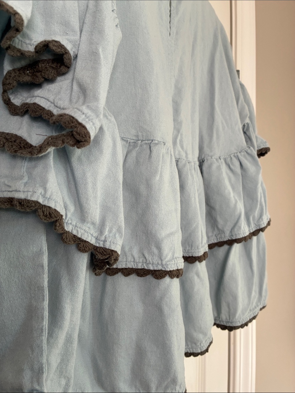 Ivy Jane Light Blue Embroidered Tiered Peasant Top - Picture 8 of 9